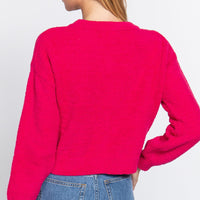 Long Slv V-neck Sweater Cardigan - Passion 4 Fashion USA