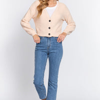 Long Slv V-neck Sweater Cardigan - Passion 4 Fashion USA