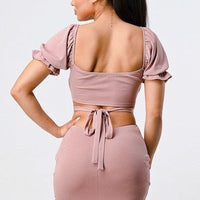 Lux Side Cutout W/ Back Tie Detail Bodycon Dress - Passion 4 Fashion USA