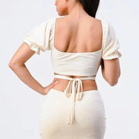 Lux Side Cutout W/ Back Tie Detail Bodycon Dress - Passion 4 Fashion USA