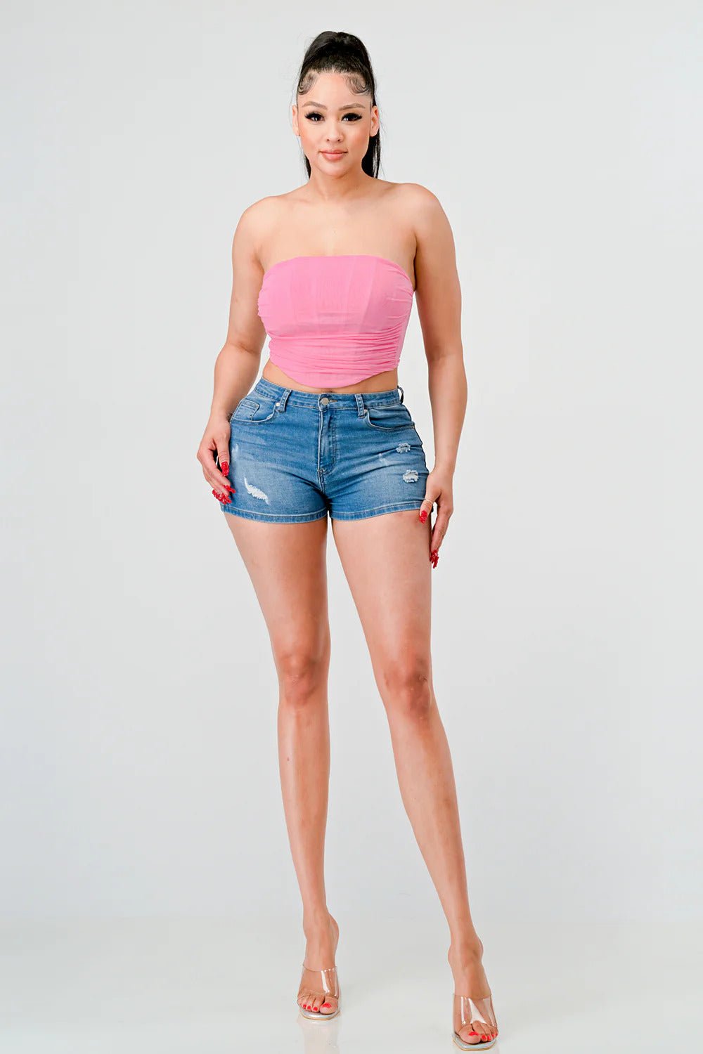 Luxe super stretch mesh layered corset bustier - Passion 4 Fashion USA