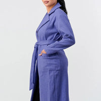 Luxe Wool Waist Tie Side Pockets Midi Length Coat - Passion 4 Fashion USA