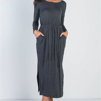 Midi Sleeve Basic Maxi Dress - Passion 4 Fashion USA