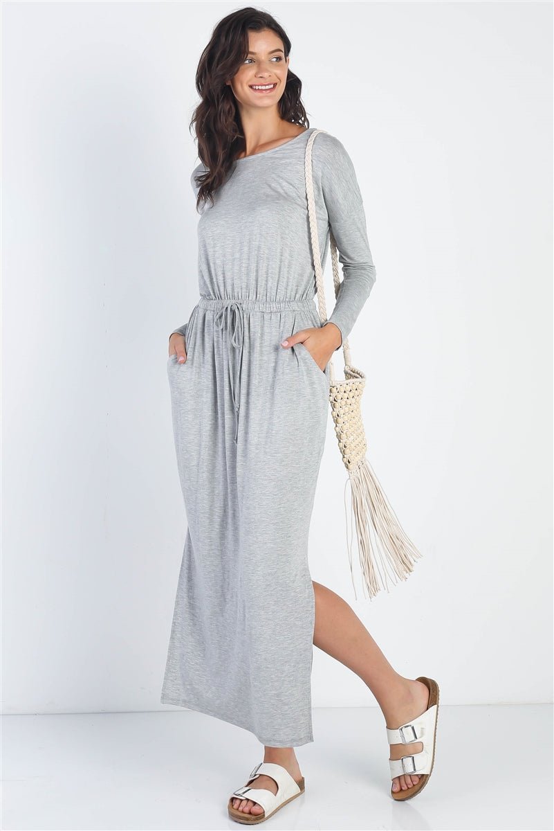 Midi Sleeve Basic Maxi Dress - Passion 4 Fashion USA