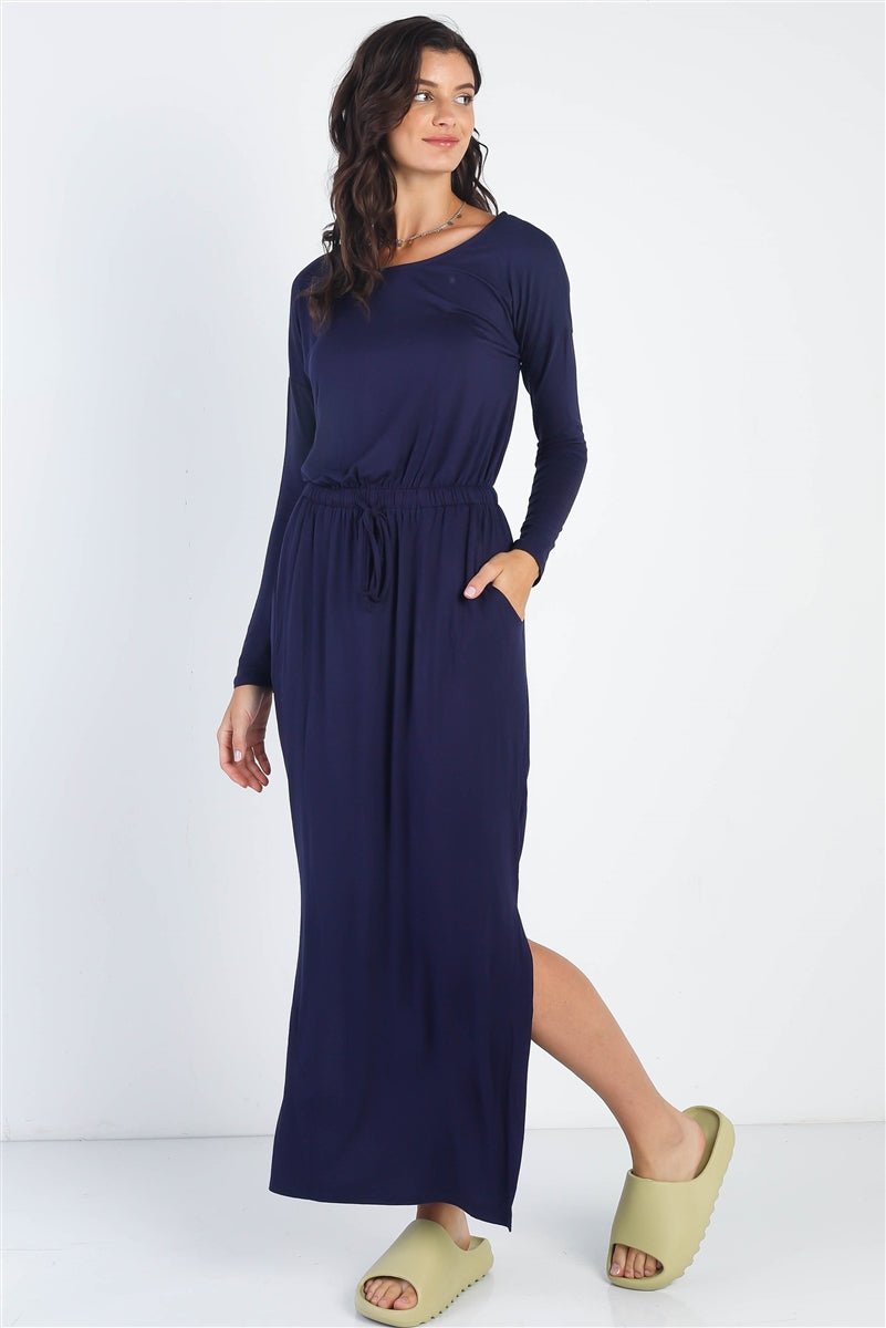 Midi Sleeve Basic Maxi Dress - Passion 4 Fashion USA