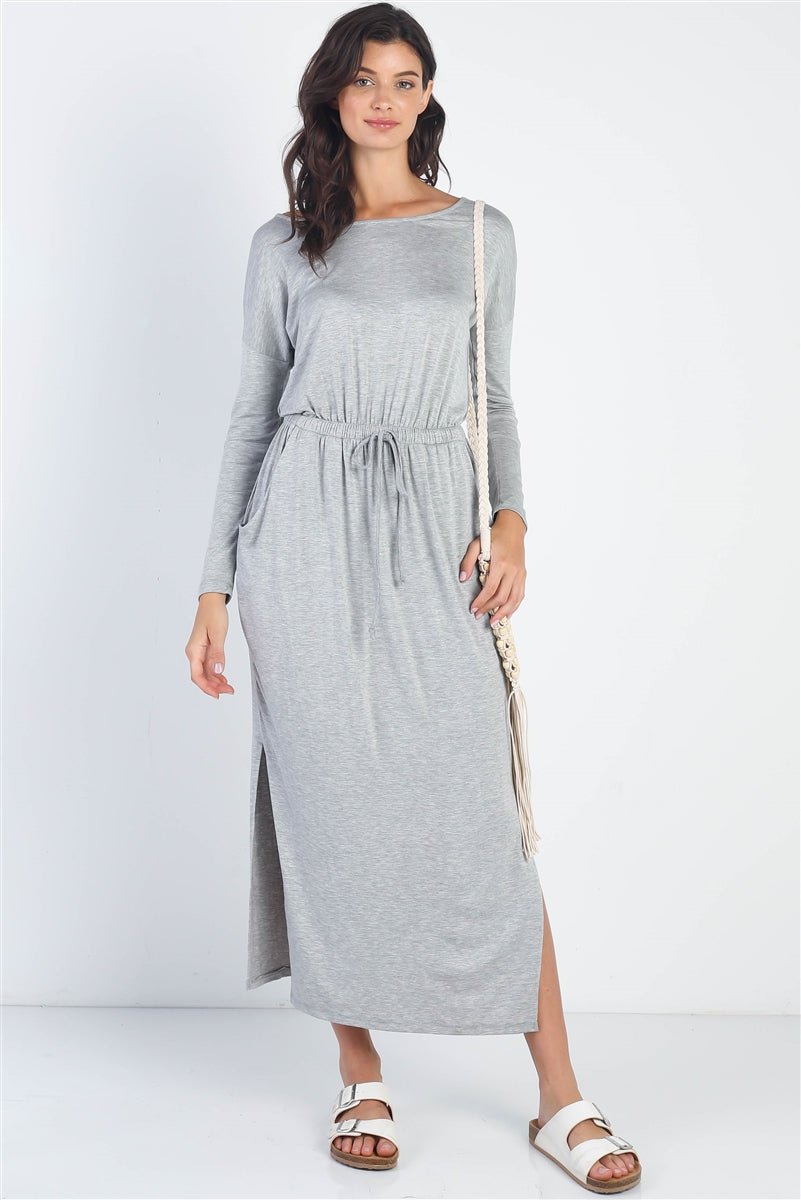 Midi Sleeve Basic Maxi Dress - Passion 4 Fashion USA