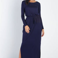 Midi Sleeve Basic Maxi Dress - Passion 4 Fashion USA