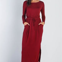 Midi Sleeve Basic Maxi Dress - Passion 4 Fashion USA
