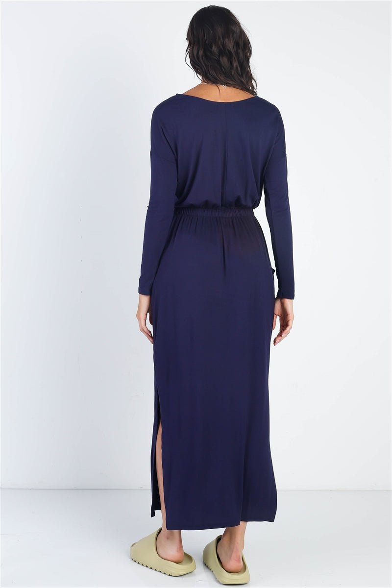 Midi Sleeve Basic Maxi Dress - Passion 4 Fashion USA