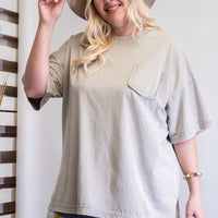 Mineral Washed Cotton Jersey Boxy Tunic - Passion 4 Fashion USA