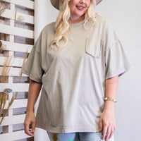 Mineral Washed Cotton Jersey Boxy Tunic - Passion 4 Fashion USA