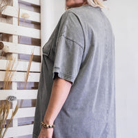 Mineral Washed Cotton Jersey Boxy Tunic - Passion 4 Fashion USA