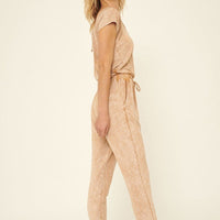 Mineral Washed Finish Knit Jumpsuit - Passion 4 Fashion USA