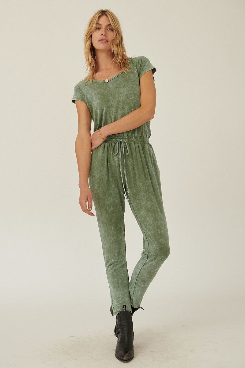 Mineral Washed Finish Knit Jumpsuit - Passion 4 Fashion USA