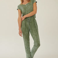 Mineral Washed Finish Knit Jumpsuit - Passion 4 Fashion USA