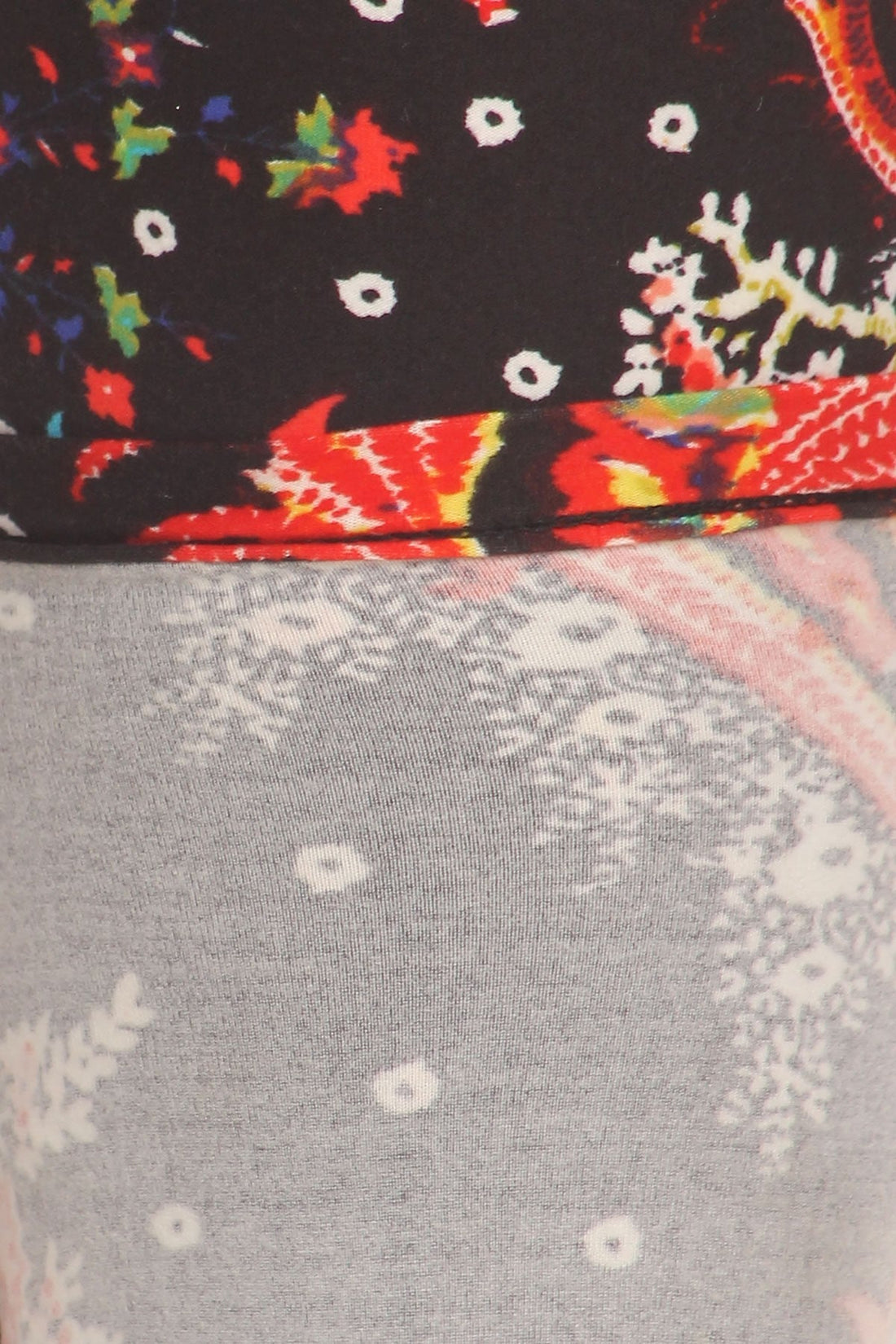 Multi-color Paisley Print, Banded, Full Length Leggings In A Fitted Style With A High Waisted - Passion 4 Fashion USA