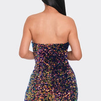 Multi Sequins Tube Top Romper - Passion 4 Fashion USA