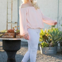 Off Shoulder Long Bubble Sleeve Solid Top - Passion 4 Fashion USA