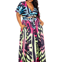 Ombre Animal Maxi Skirt & Top Set - Passion 4 Fashion USA