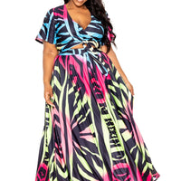 Ombre Animal Maxi Skirt & Top Set - Passion 4 Fashion USA
