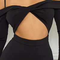 Open Shoulder Cutout Detail Jumpsuit - Passion 4 Fashion USA