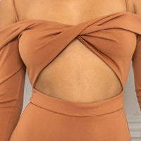 Open Shoulder Cutout Detail Jumpsuit - Passion 4 Fashion USA