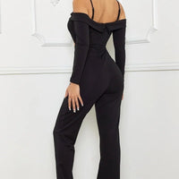 Open Shoulder Cutout Detail Jumpsuit - Passion 4 Fashion USA