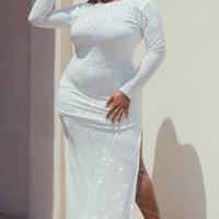 Patterned Rhinestone Plus Size Maxi Dress - Passion 4 Fashion USA