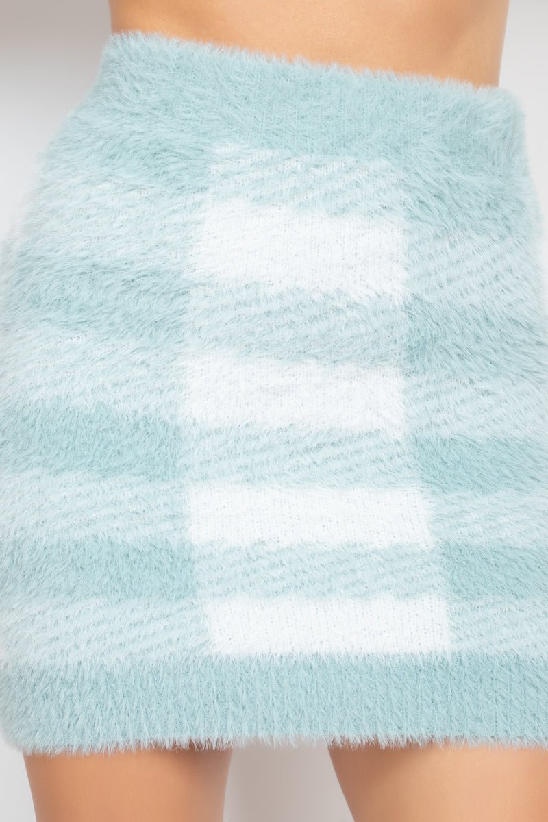 Plaid High-rise Fuzzy Mini Skirt - Passion 4 Fashion USA