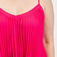 Pleated Tank Top With Adjustable Strap - Passion 4 Fashion USA