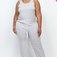 Plus Elasticized Waist Jogger Jumpsuit - Passion 4 Fashion USA