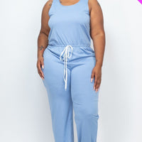 Plus Elasticized Waist Jogger Jumpsuit - Passion 4 Fashion USA