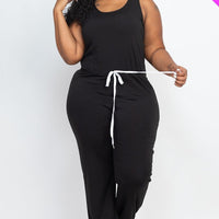 Plus Elasticized Waist Jogger Jumpsuit - Passion 4 Fashion USA