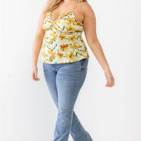 Plus Floral Print Woven Ruffle Sleeveless Back Zipper Tank Top - Passion 4 Fashion USA