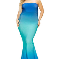 Plus hot summer gradient tube maxi dress - Passion 4 Fashion USA