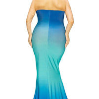Plus hot summer gradient tube maxi dress - Passion 4 Fashion USA