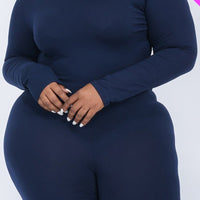 Plus Mock Neck Top & Biker Shorts Set - Passion 4 Fashion USA