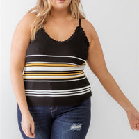 Plus Ribbed Ruffle Tank Top - Passion 4 Fashion USA