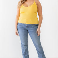 Plus Ribbed Ruffle Tank Top - Passion 4 Fashion USA