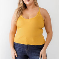Plus Ribbed Ruffle Tank Top - Passion 4 Fashion USA