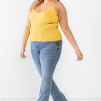 Plus Ribbed Ruffle Tank Top - Passion 4 Fashion USA