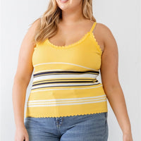 Plus Ribbed Ruffle Tank Top - Passion 4 Fashion USA