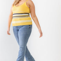 Plus Ribbed Ruffle Tank Top - Passion 4 Fashion USA