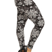 Plus Size Abstract Print, Full Length Leggings In A Slim Fitting Style With A Banded High Waist - Passion 4 Fashion USA