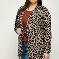 Plus Size, Animal Leopard Printed Knit Cardigan - Passion 4 Fashion USA
