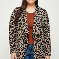 Plus Size, Animal Leopard Printed Knit Cardigan - Passion 4 Fashion USA