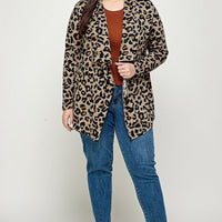 Plus Size, Animal Leopard Printed Knit Cardigan - Passion 4 Fashion USA