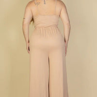 Plus Size Button Front Wide Leg Jumpsuit - Passion 4 Fashion USA