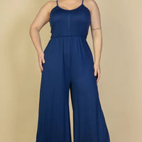 Plus Size Button Front Wide Leg Jumpsuit - Passion 4 Fashion USA