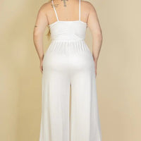 Plus Size Button Front Wide Leg Jumpsuit - Passion 4 Fashion USA